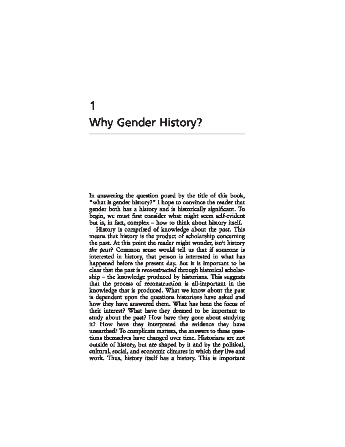 Gender History: Understanding Its Significance and Evolution - Studocu