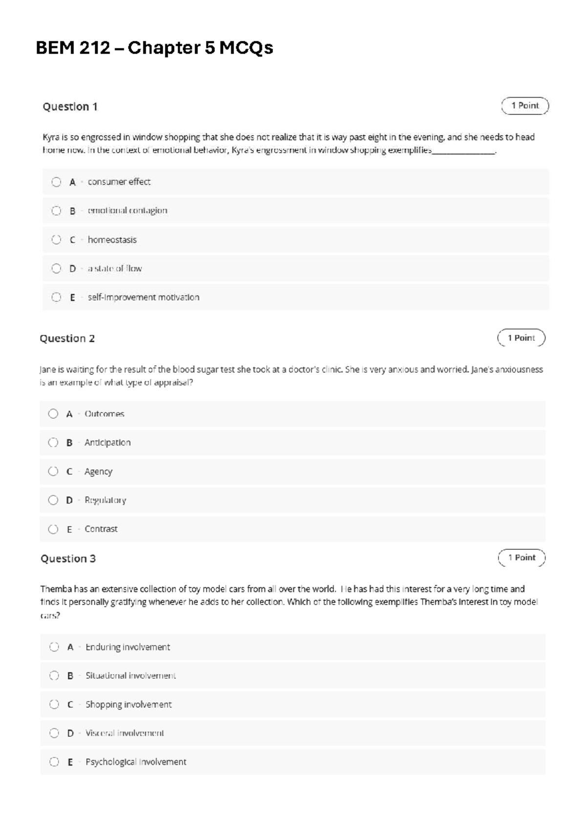 BEM 212 - Chapter 5 Multiple Choice Questions (MCQs) - Studocu