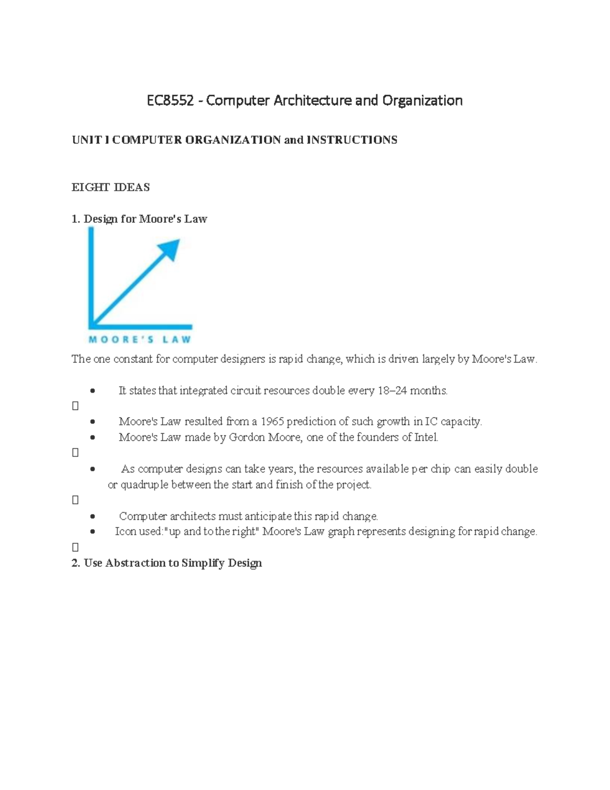 EC8552 Computer Architecture and Organization: Unit I Notes - Studocu