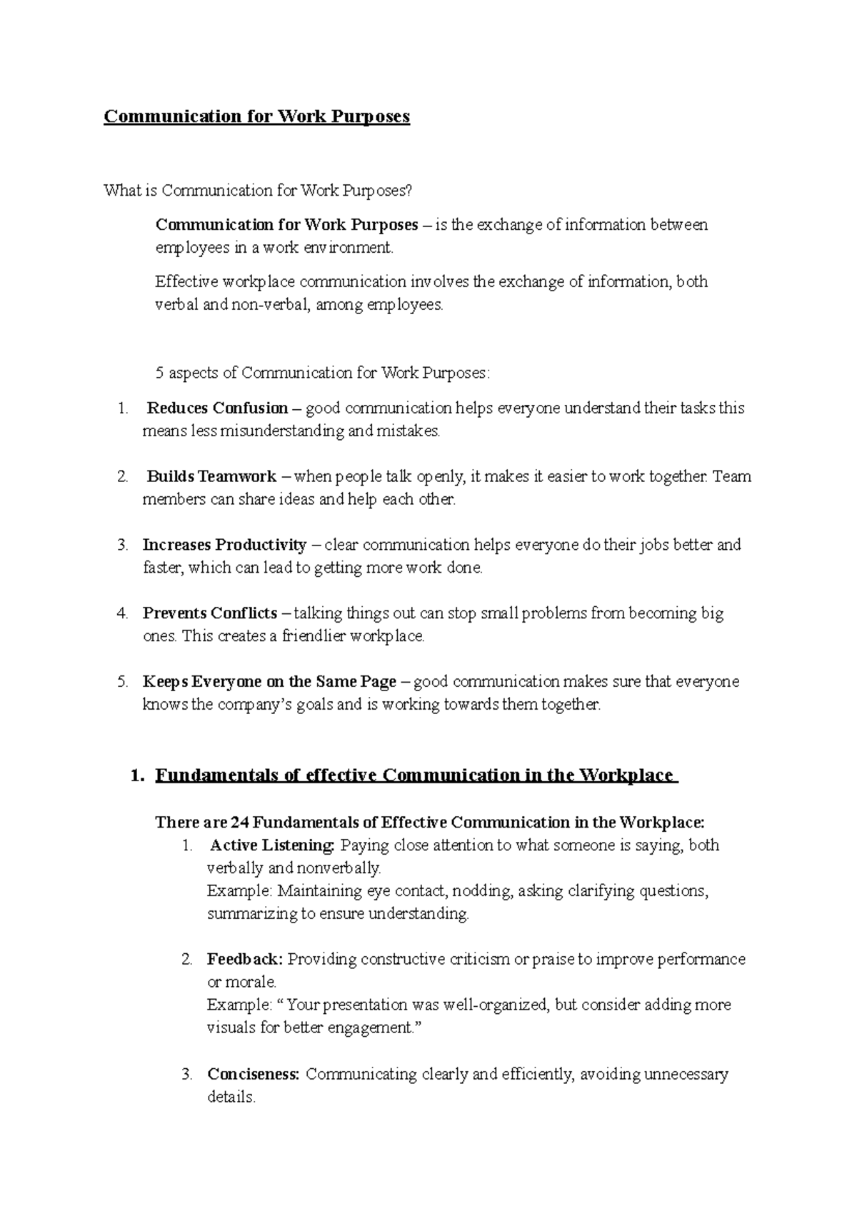 Communication for Workplace (COMM 202): Effective Strategies ...
