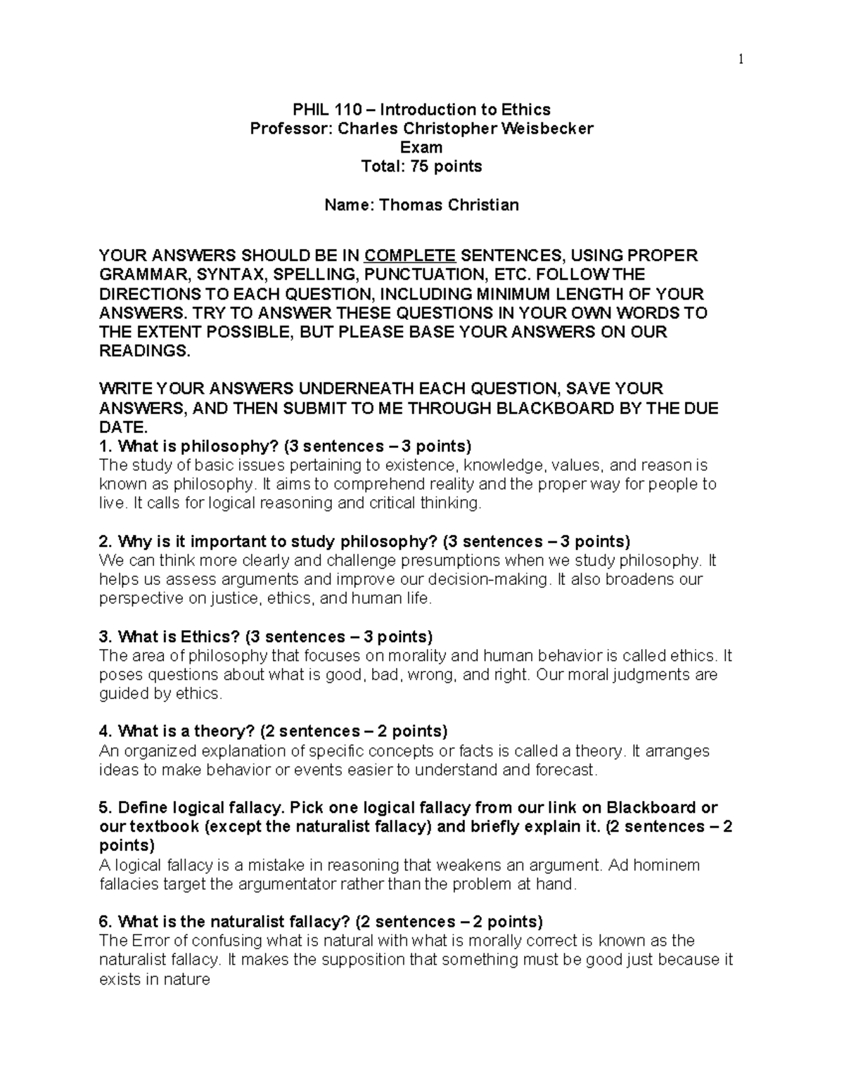 PHIL 110 Final Exam Study Guide: Introduction to Ethics - Studocu