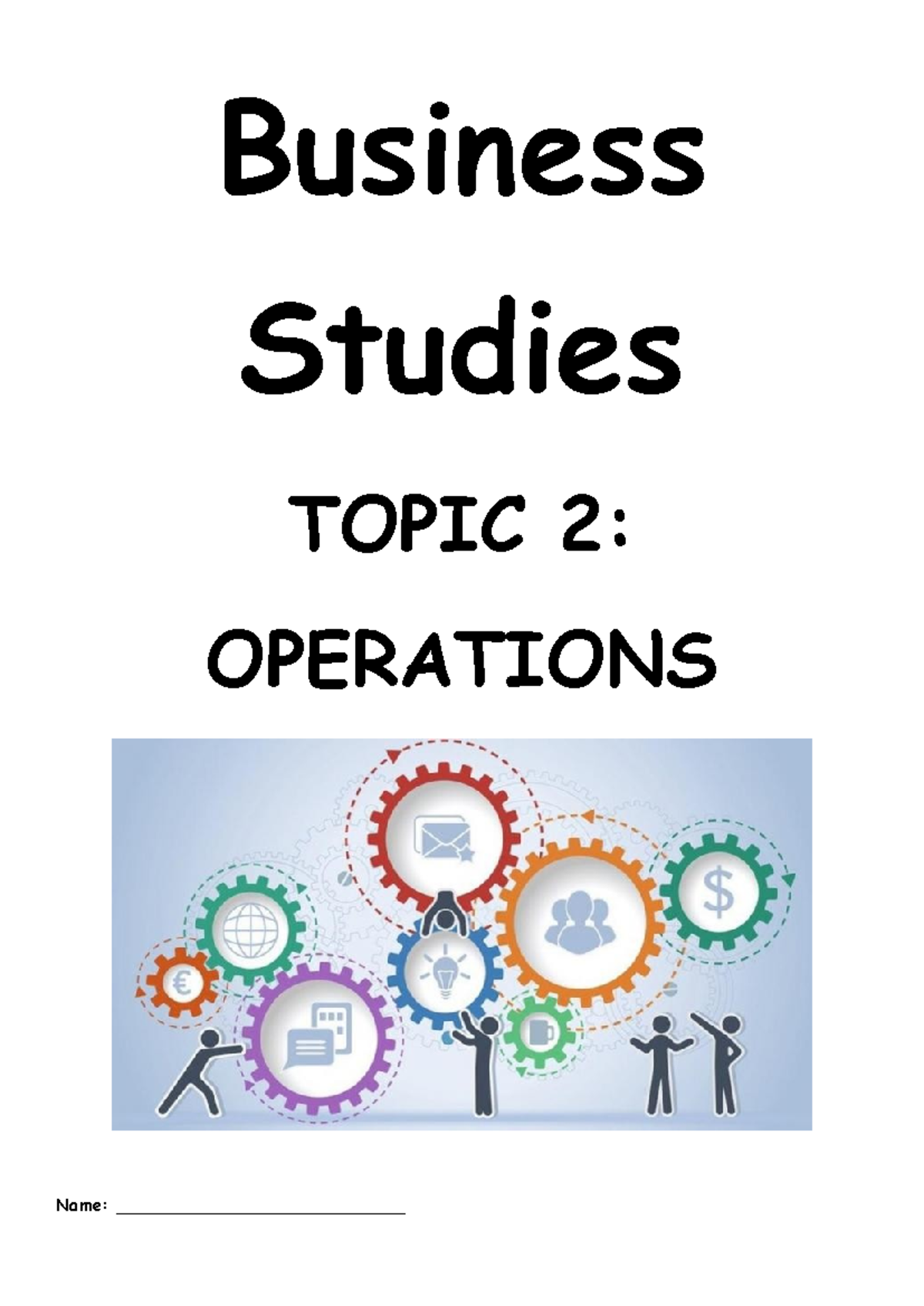 Updated Role of Operations Management Booklet for Business Studies ...