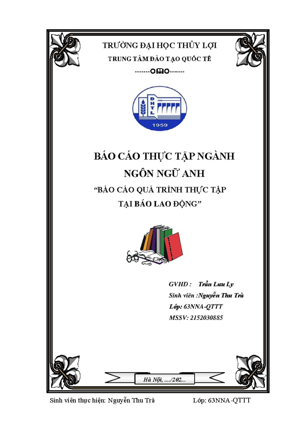Báo cáo Thực tập Nghề nghiệp Ngành Ngôn ngữ Anh - Nguyễn Thu Trà - Document Preview