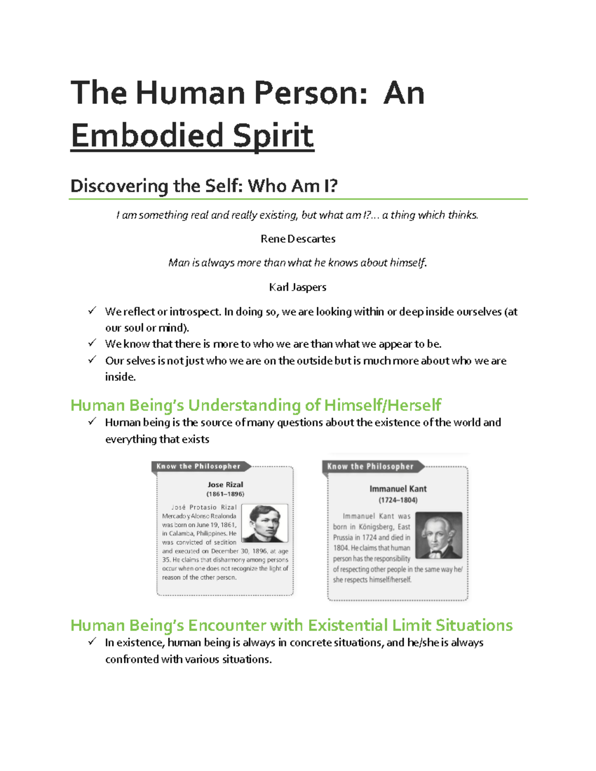 The Human Person: An Embodied Spirit - The Human Person: An Embodied ...