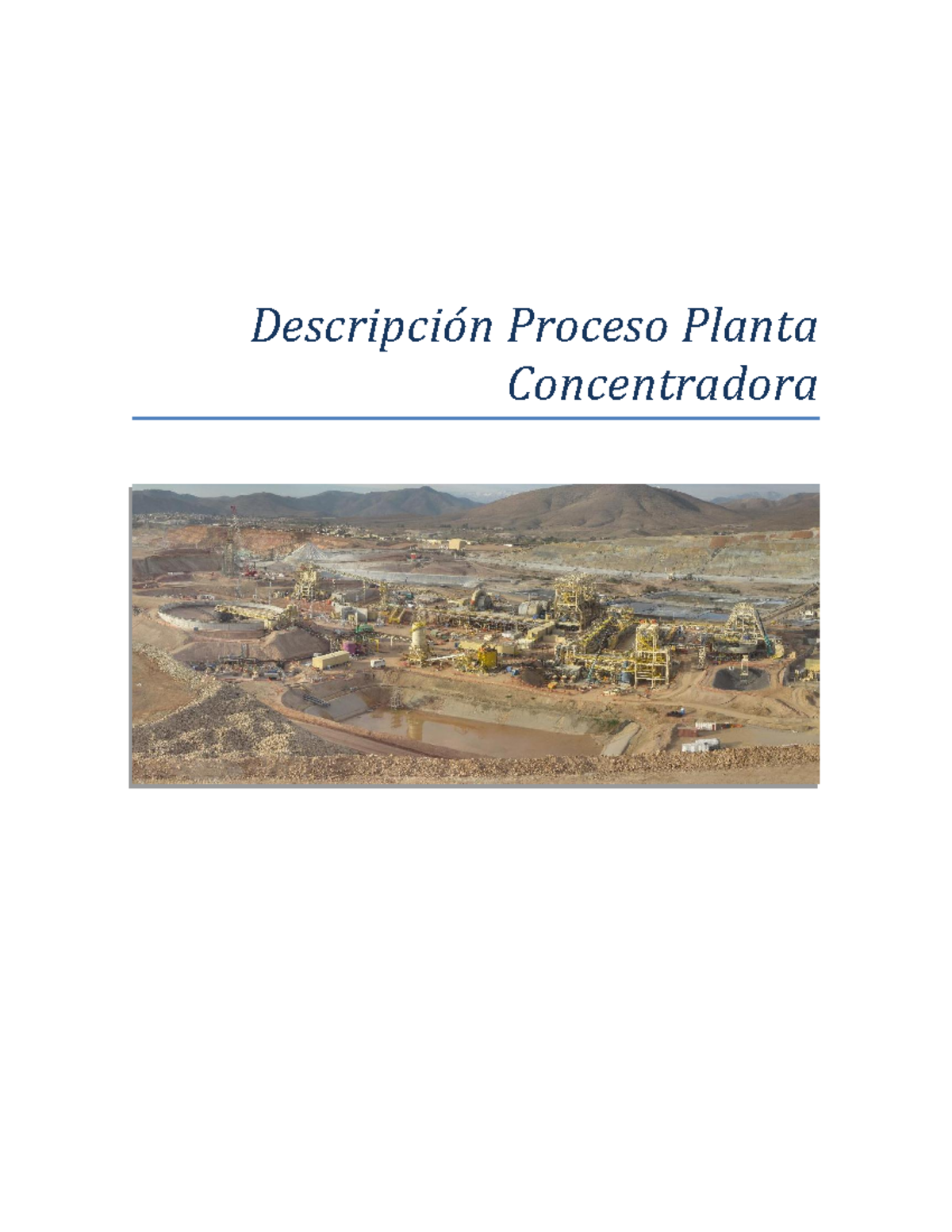 Descripción del Proceso en la Planta Concentradora 022-CT-03 Rev 2 - Document Preview