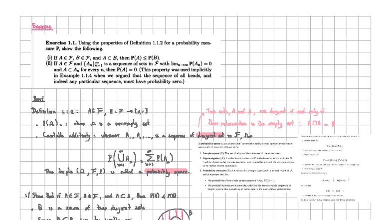 Probability Properties and Proofs: Exercise 1.1 AP - Studocu