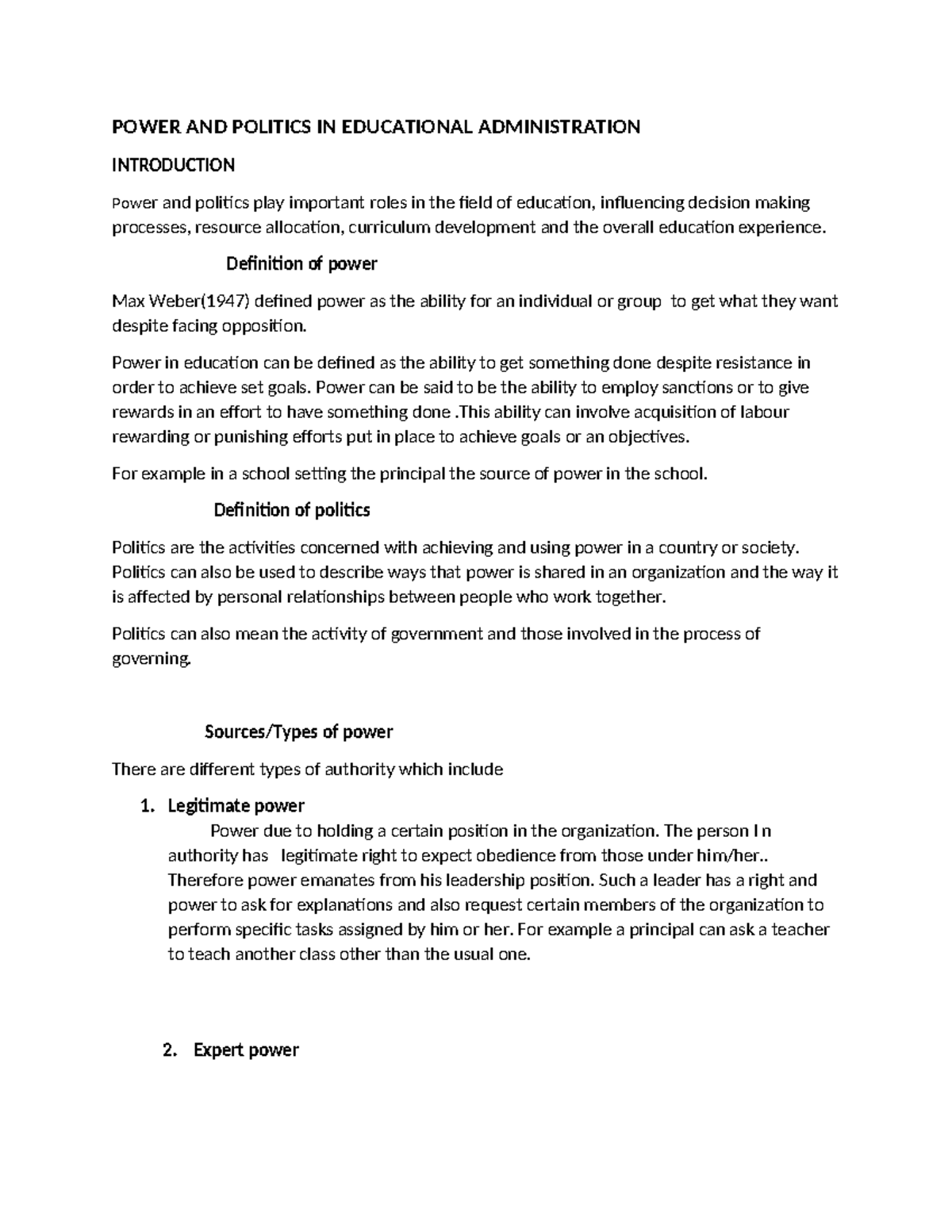 Power and Politics in Educational Administration: An In-Depth Analysis ...