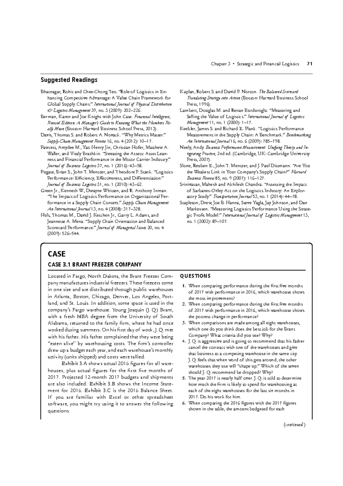 Chapter 3 Case Study: Analyzing Logistics Strategies and Challenges ...