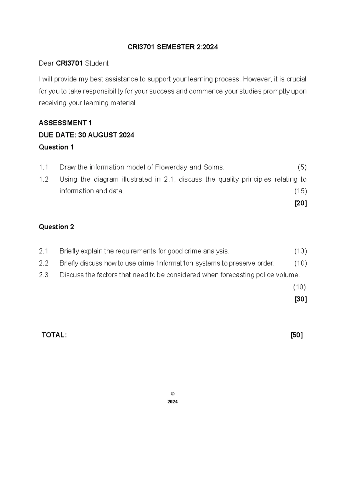 Crime Prevention Principles for Policing POL3702 Assignment 02 - Studocu