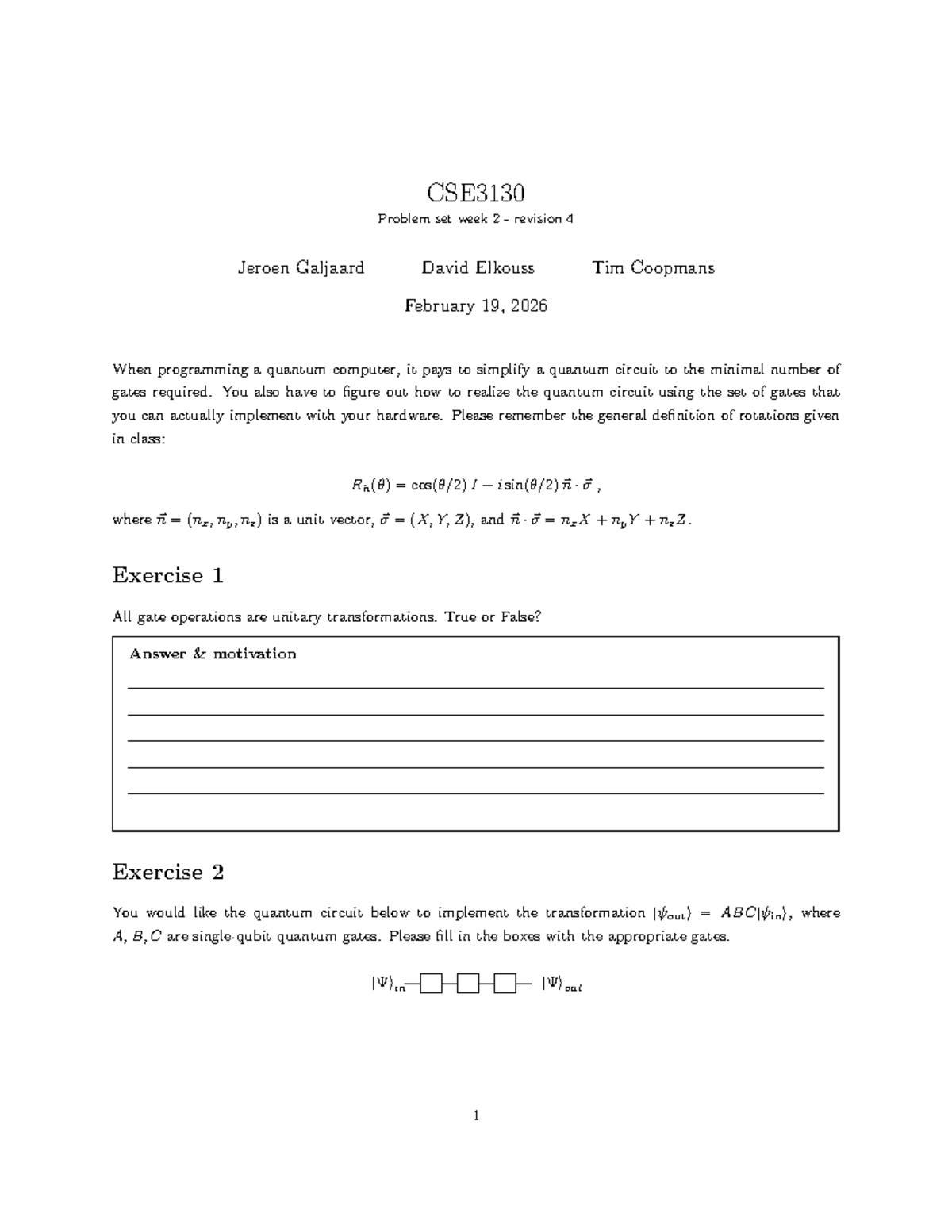 CSE3130 Week 2 Problem Set Revision: Quantum Circuit Simplification ...