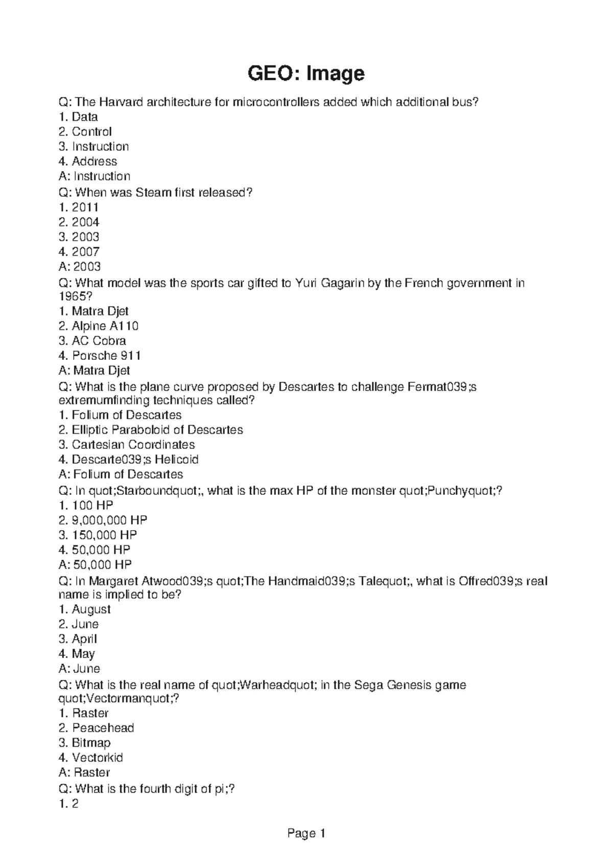 GEO147 Review Slides: Trivia & Quiz Questions on Various Topics - Studocu