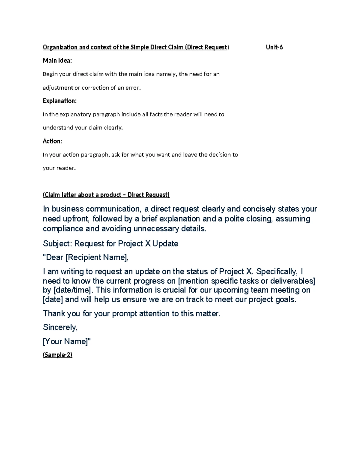Business Letters - PRACTICE MATERIAL for Effective Communication - Studocu