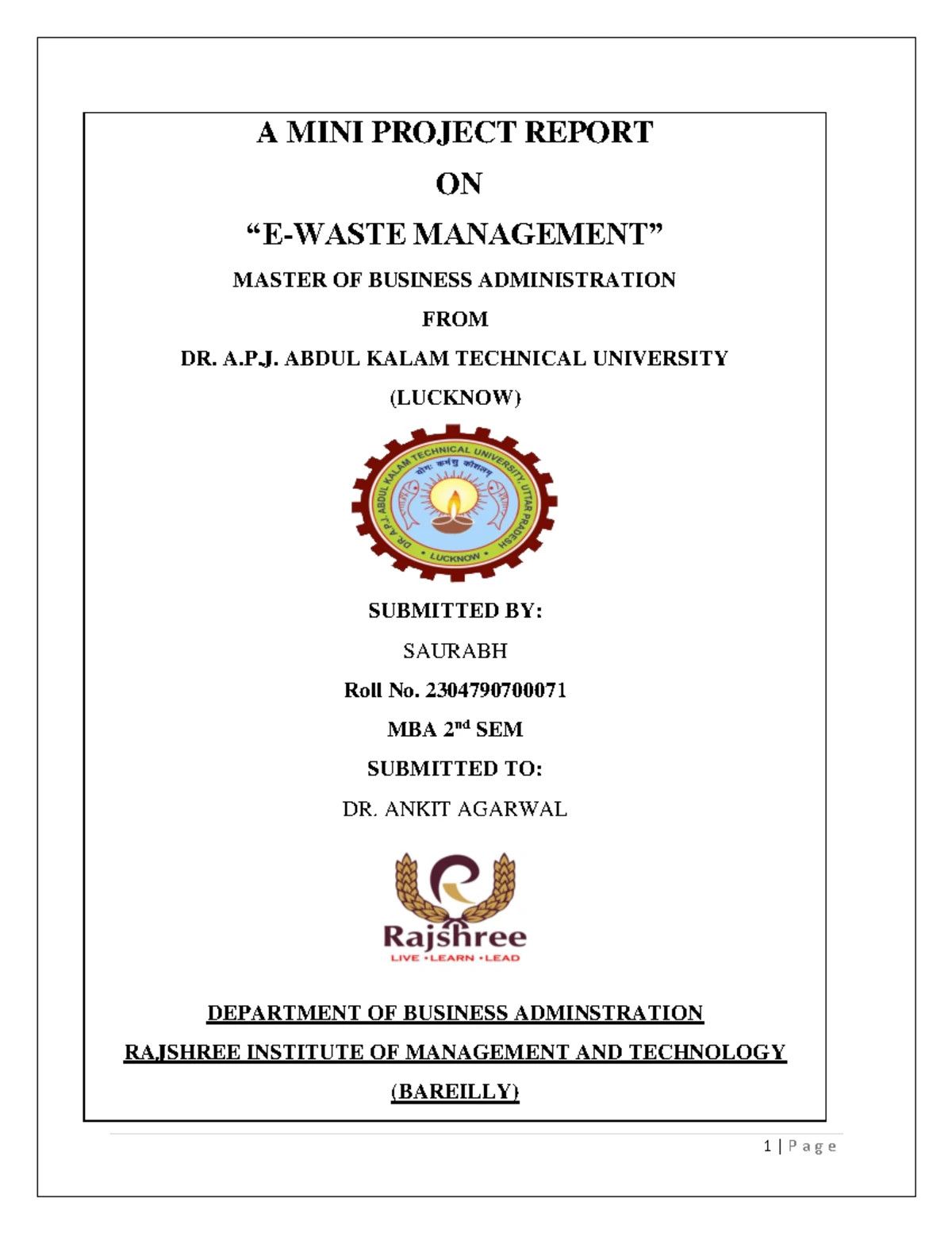 MBA 1st Sem Management Concepts & Organizational Behavior KMBN101 Exam ...