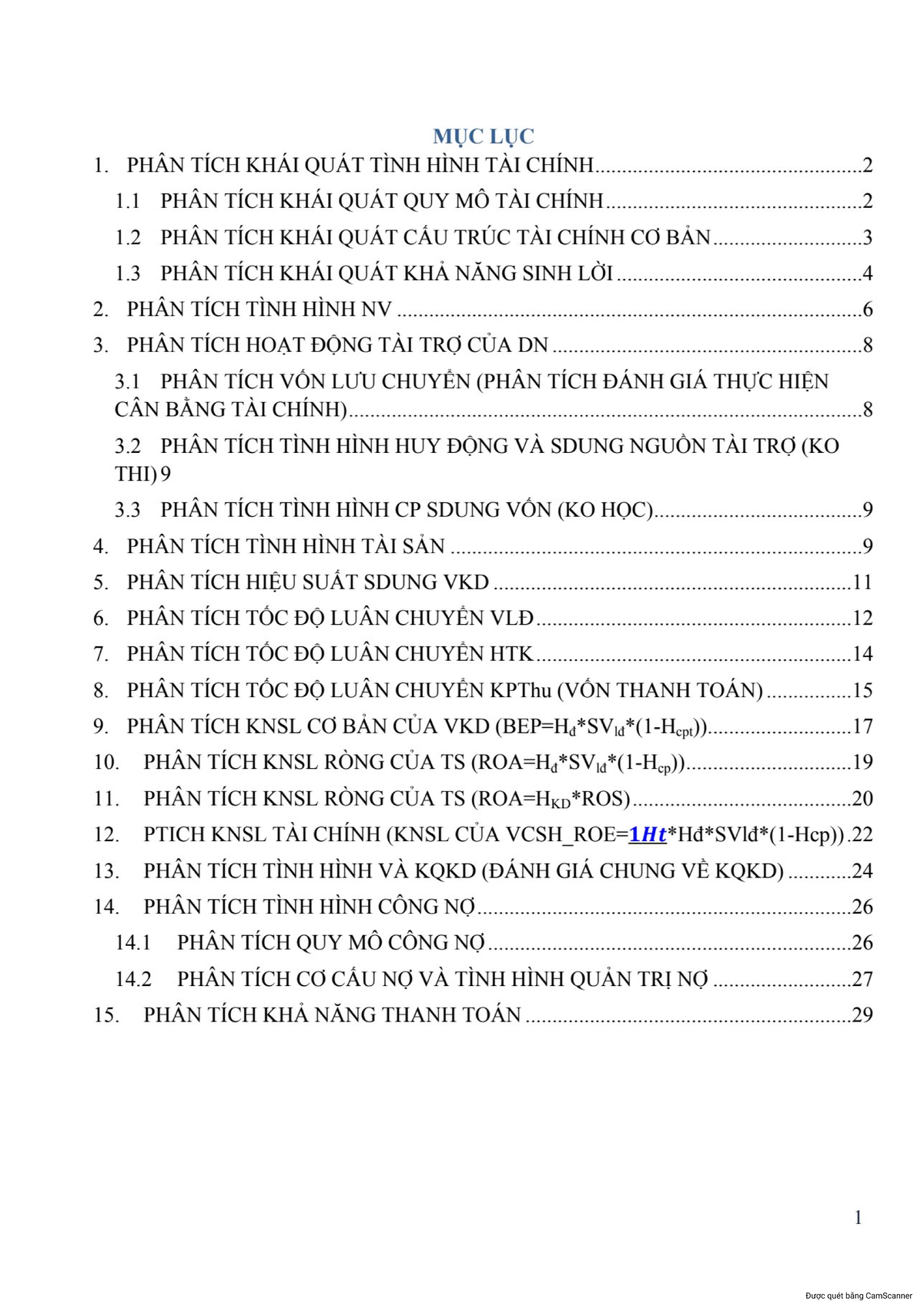 PHAO P Ttcdn ĐẦY ĐỦ - Ghi chú học tập môn Phân Tích Tài Chính DN - Document Preview