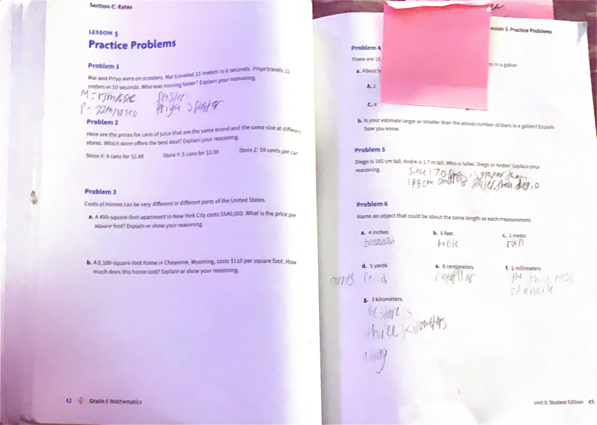 HW- i Ready: Grade 6 Math Unit 3 Lessons 4 & 5 Practice Problems - Studocu