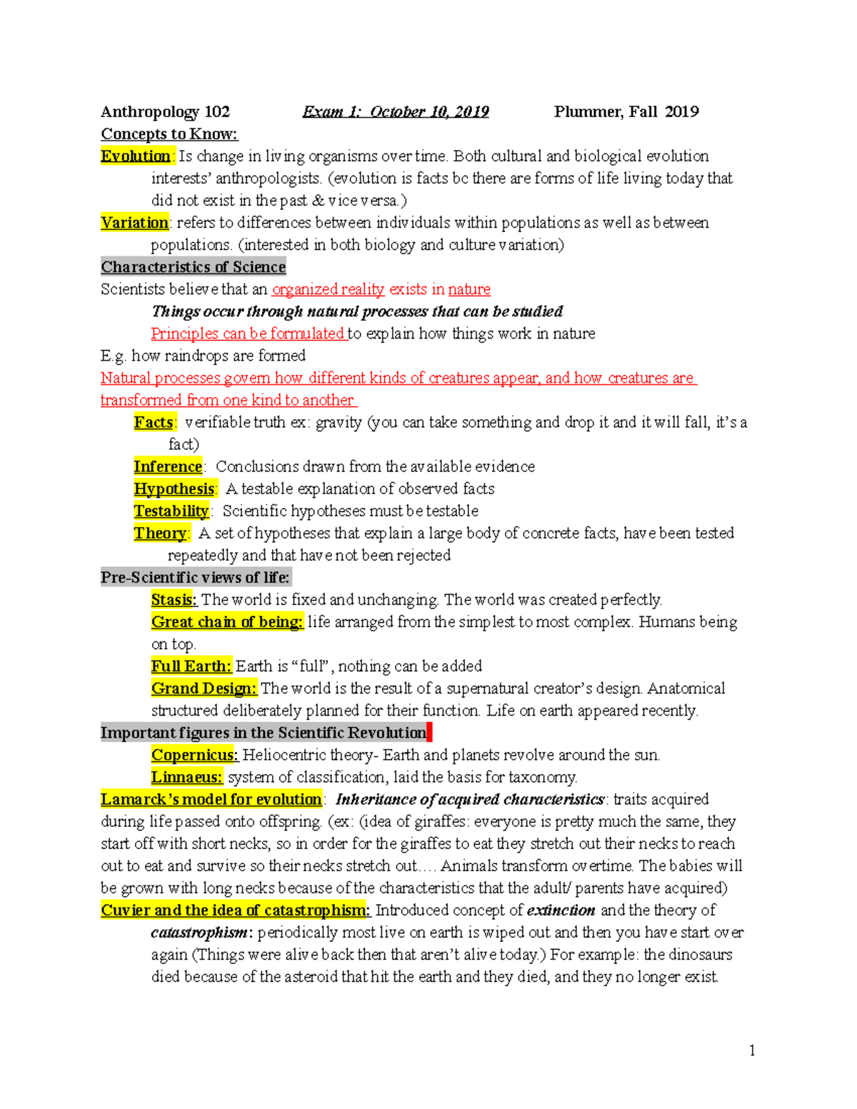 ANTH102 Exam 1 Study Guide: Key Concepts & Review Questions - Studocu