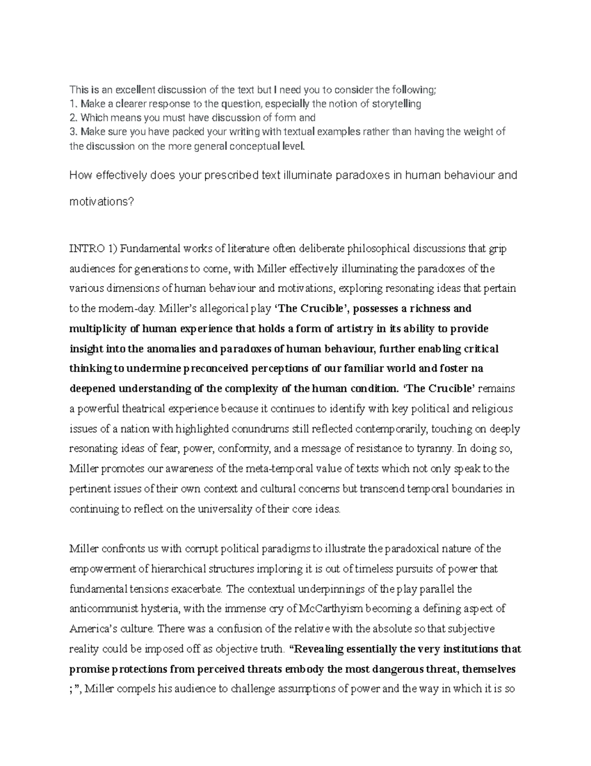 ENG 101 Crucible Essay: Exploring Paradoxes of Human Behavior - Studocu