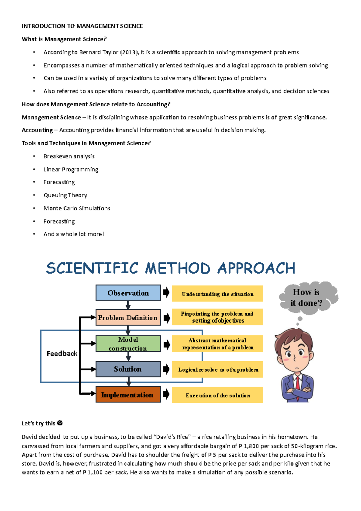 Management Science 101: Key Concepts & Applications in Business - Studocu