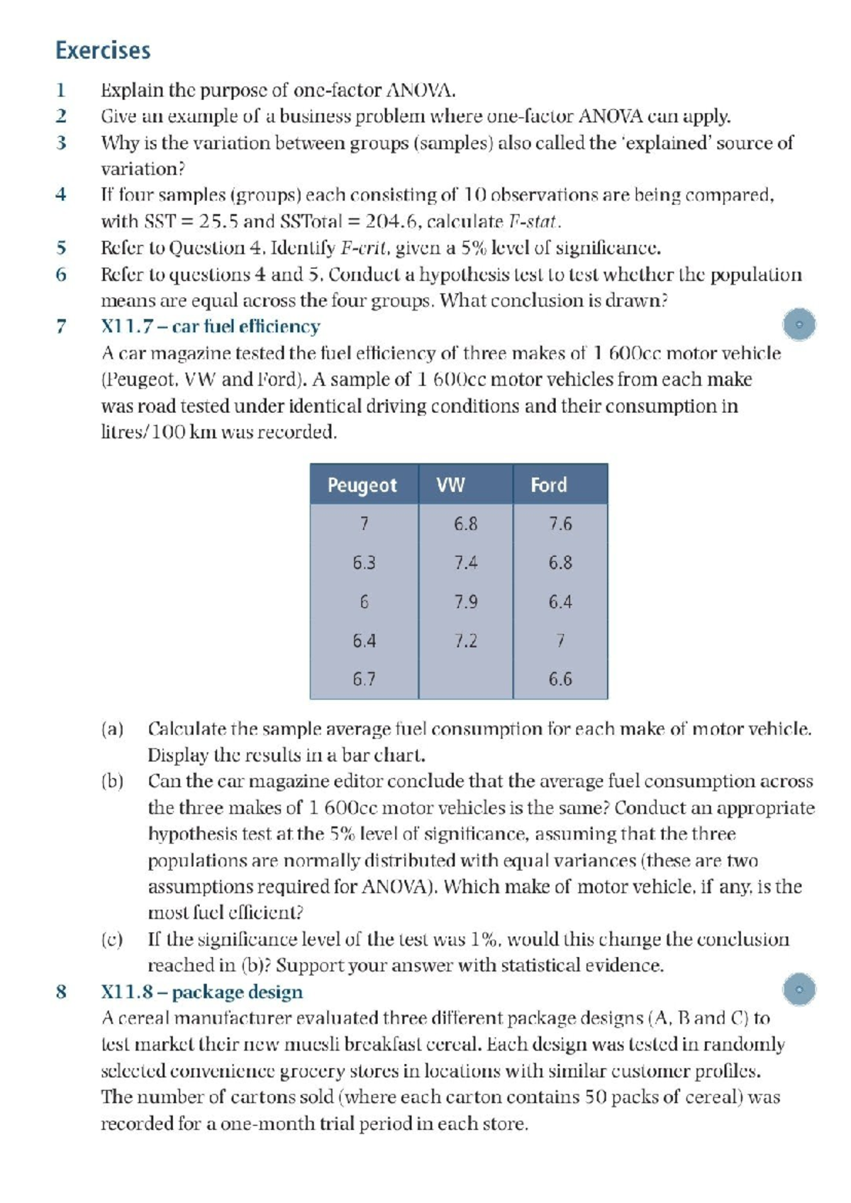 ANOVA Practice Questions for Applied Business Statistics (BUS 289 ...
