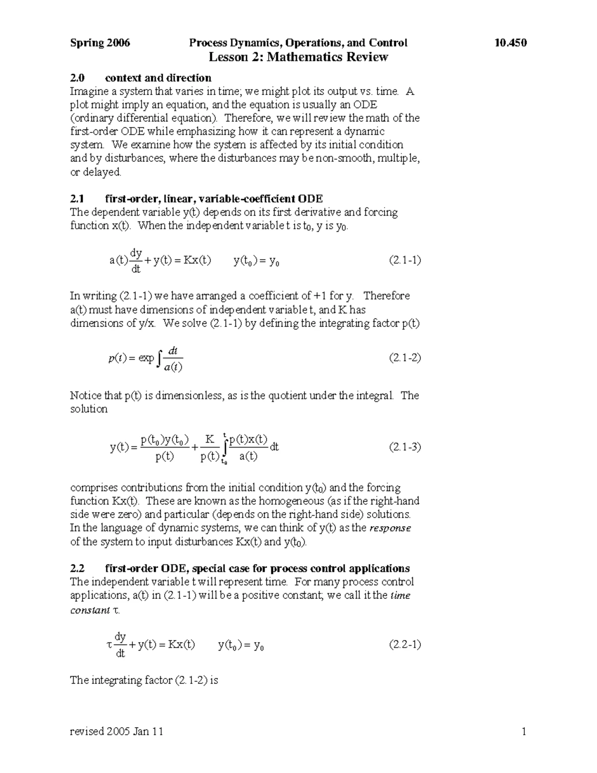 CHE 554: Homework 2 Solutions for Process Systems Engineering - Studocu