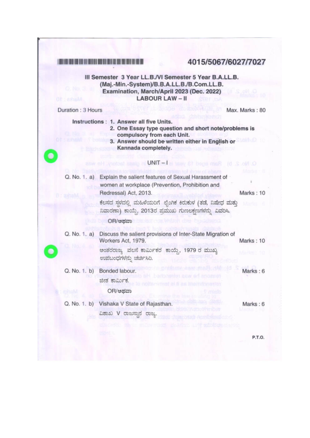Labour Law II - 401: Question Paper for Final Assessment - Studocu