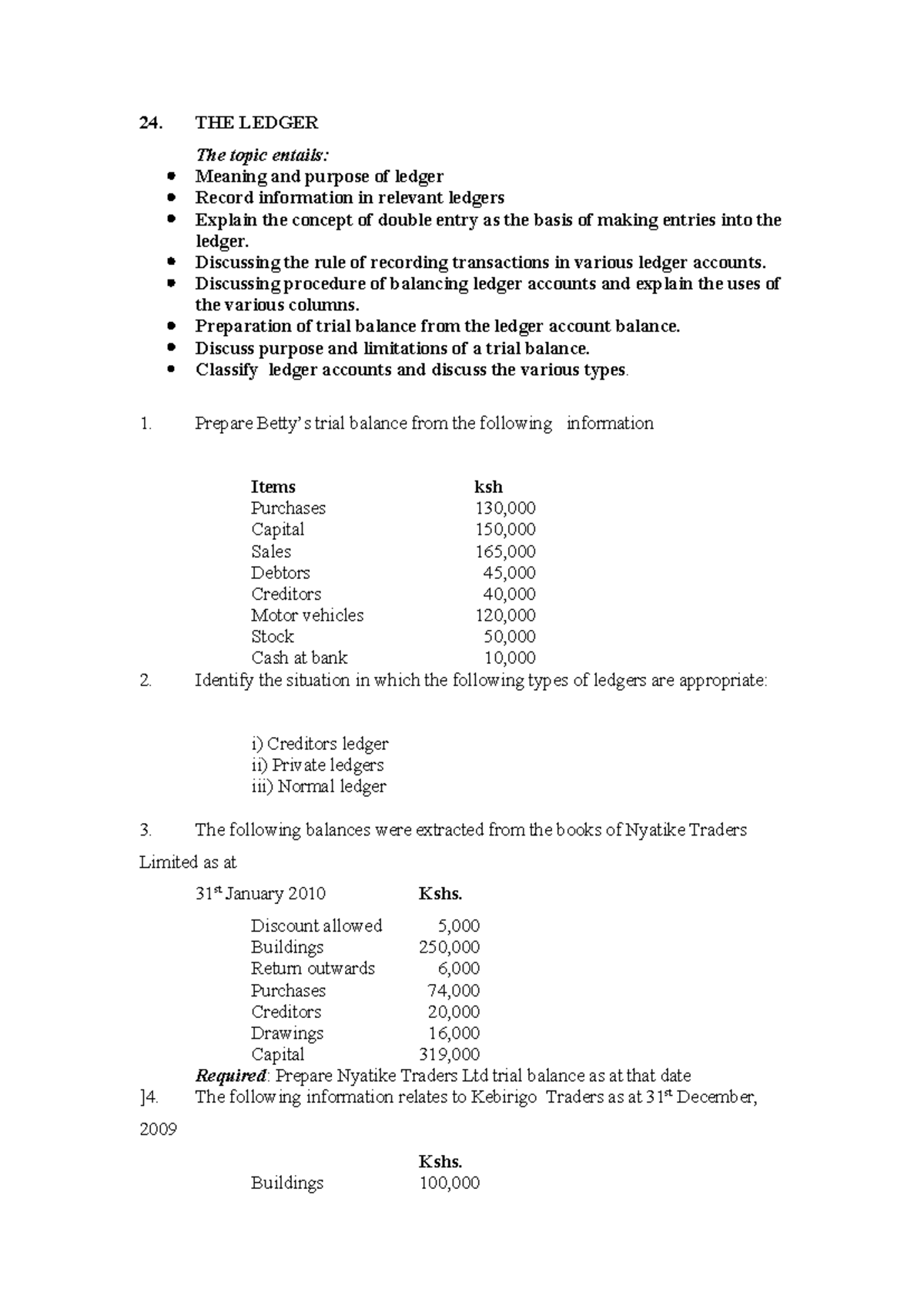 24. ACC 101: Ledger Concepts and Trial Balance Preparation - Studocu