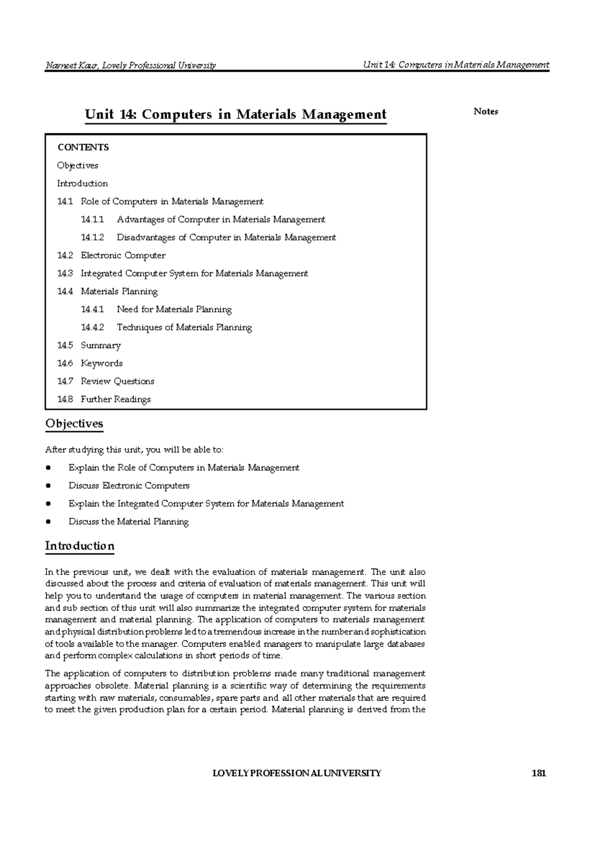 Chapter 14: Computers in Materials Management - Study Notes - Studocu