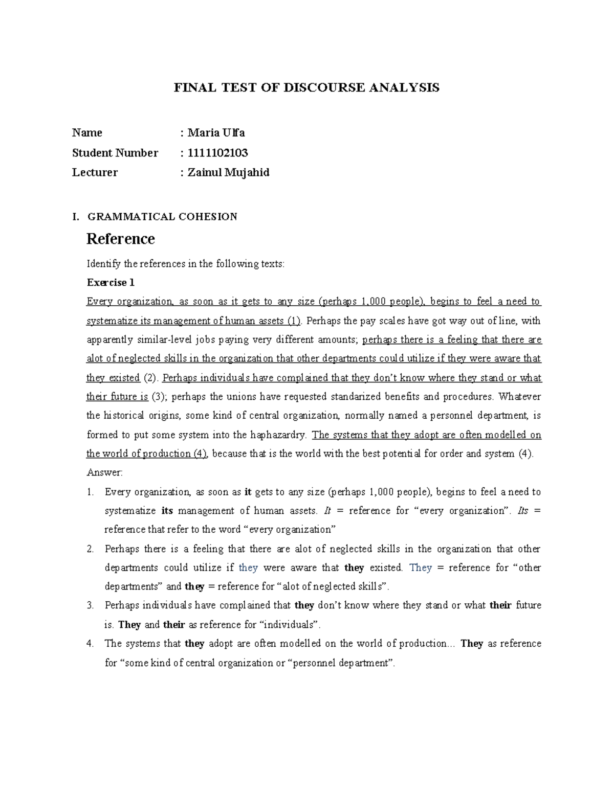 FINAL TEST OF DISCOURSE ANALYSIS (DA101) - Studocu
