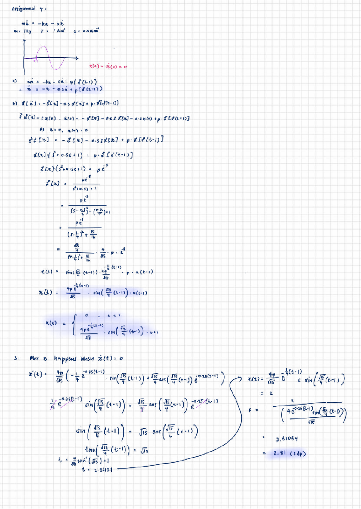 Assignment 4: Analysis of Mathematical Functions and Equations - Studocu