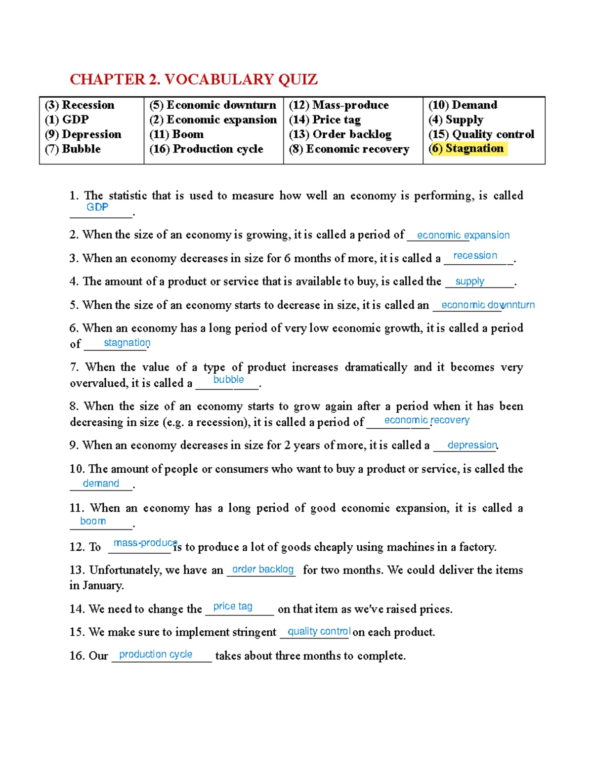 Chapter 3 Marketing Lesson 1 Vocabulary Quiz and Key Concepts - Studocu
