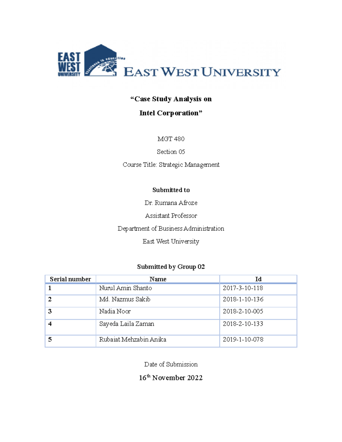 MGT 480 Final Exam - Case Study Analysis of Intel Corporation - Studocu