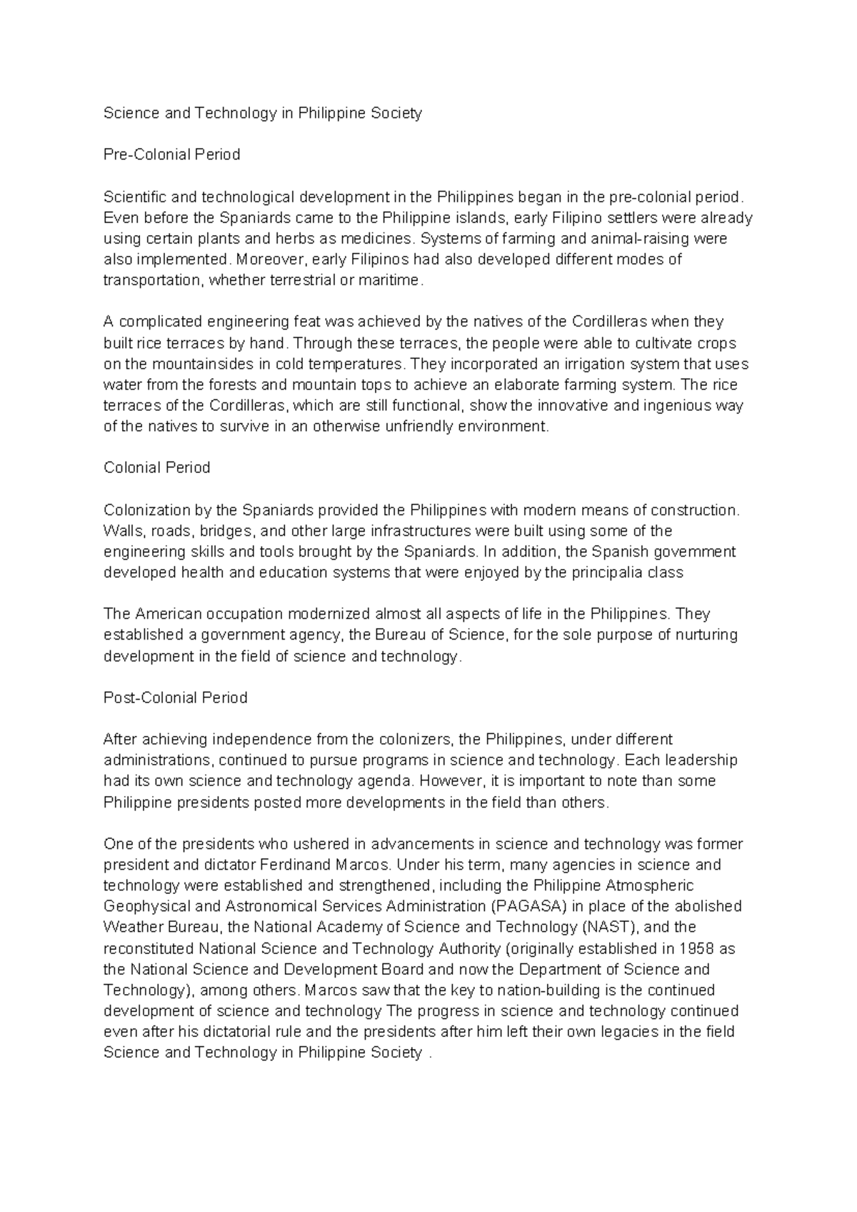 Science and Technology in Philippine Society: Precolonial Insights ...