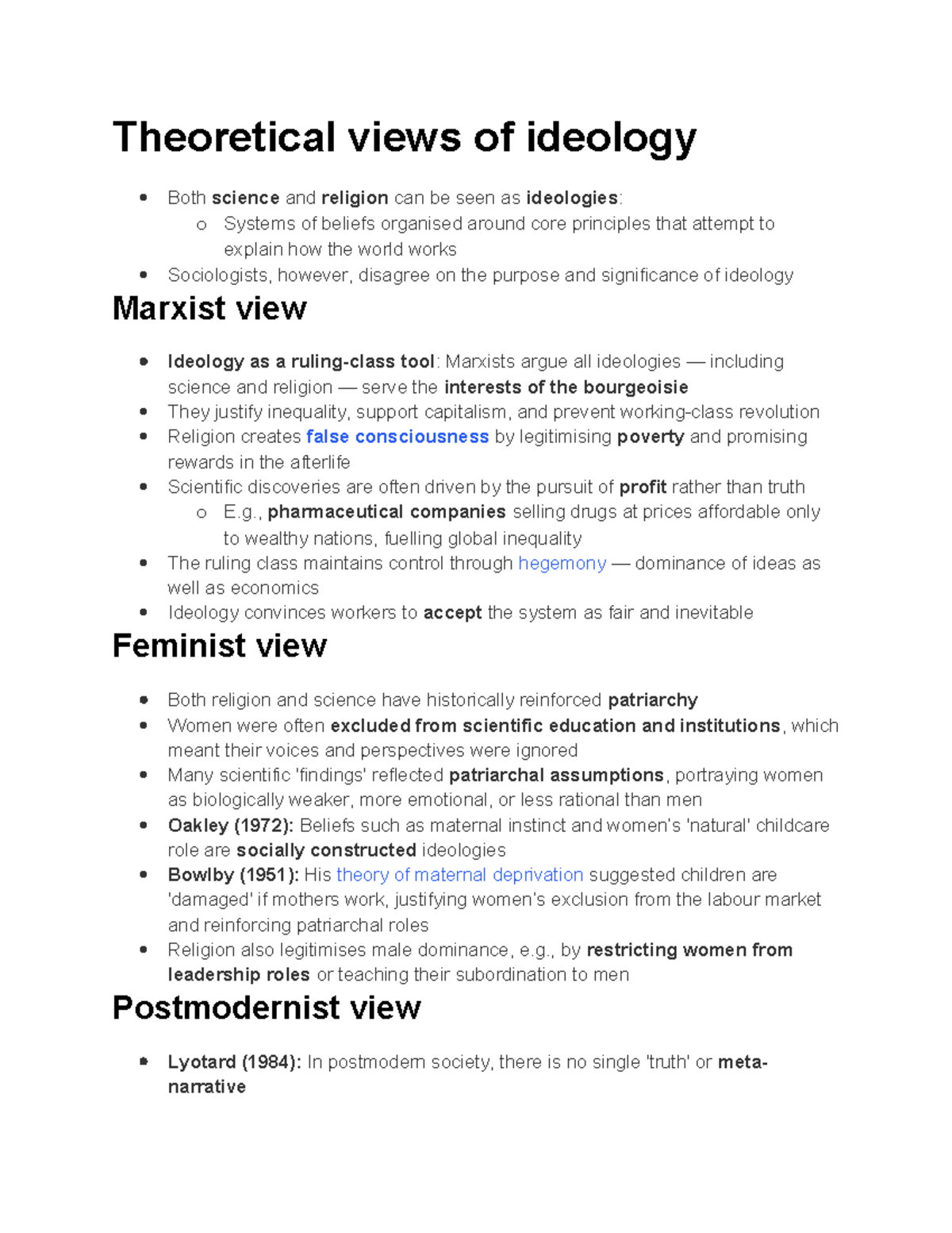 Theoretical Perspectives on Ideology: Science, Religion, and Society ...