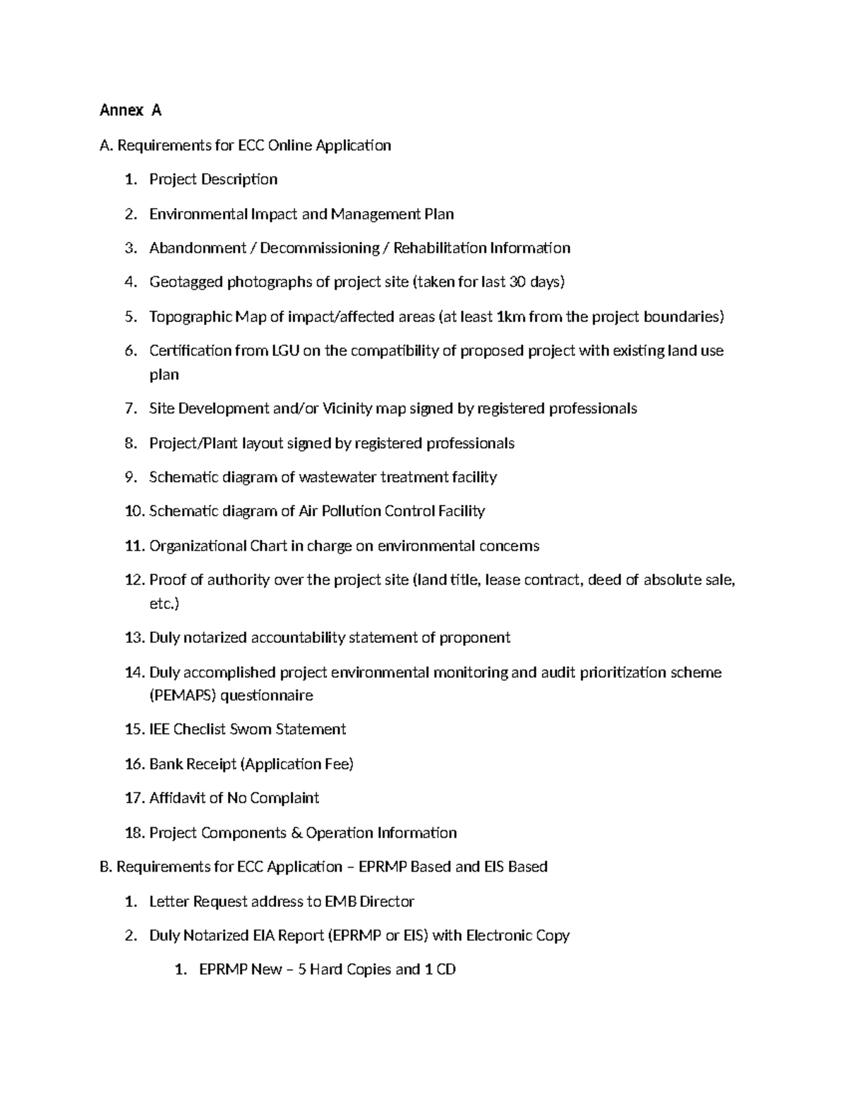 Requirements for ECC Application: Comprehensive Guide - Studocu