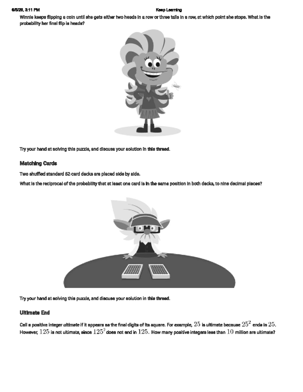 Probability Puzzles and Ultimate Integers: A Study Guide (2 - ooo ...