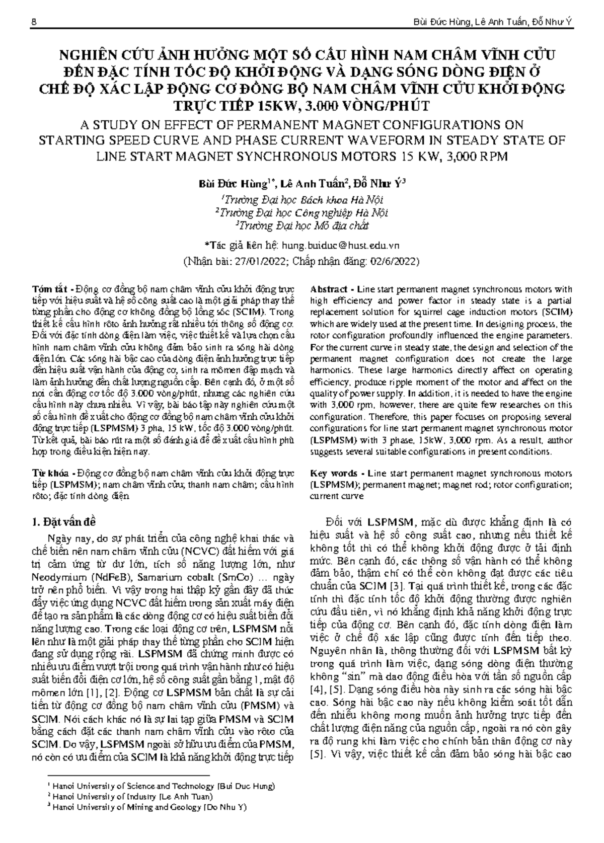 Nghiên Cứu Ảnh Hưởng Cấu Hình Nam Châm Vĩnh Cửu Đến Đặc Tính LSPMSM ...