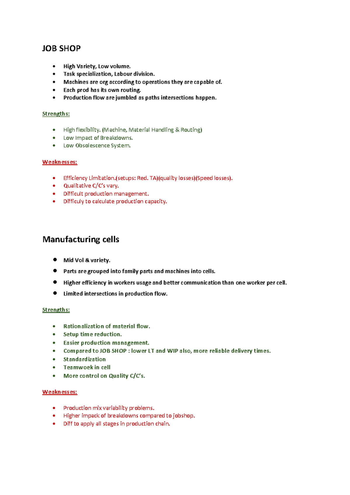 Theory IT - Industrial Technology: Job Shop, Manufacturing Cells, and ...