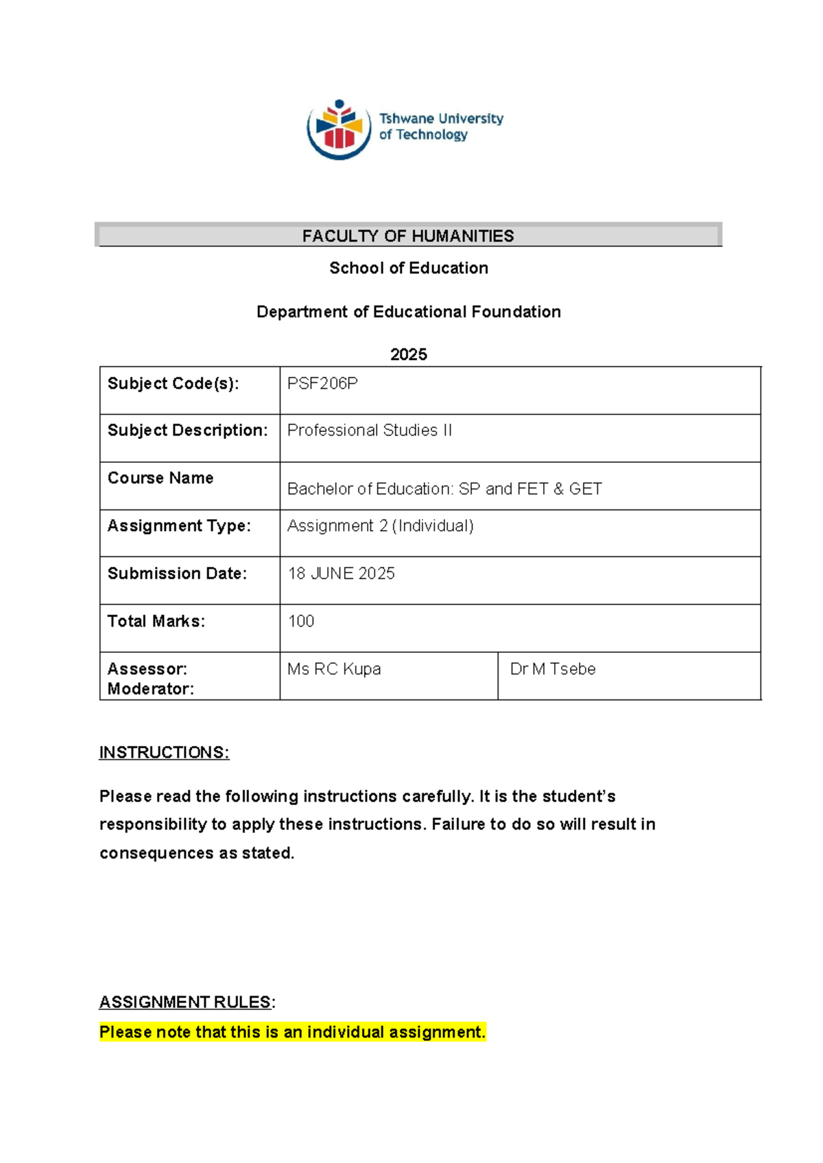 PSF206P Assignment 2: Understanding the Activity Model in Education ...