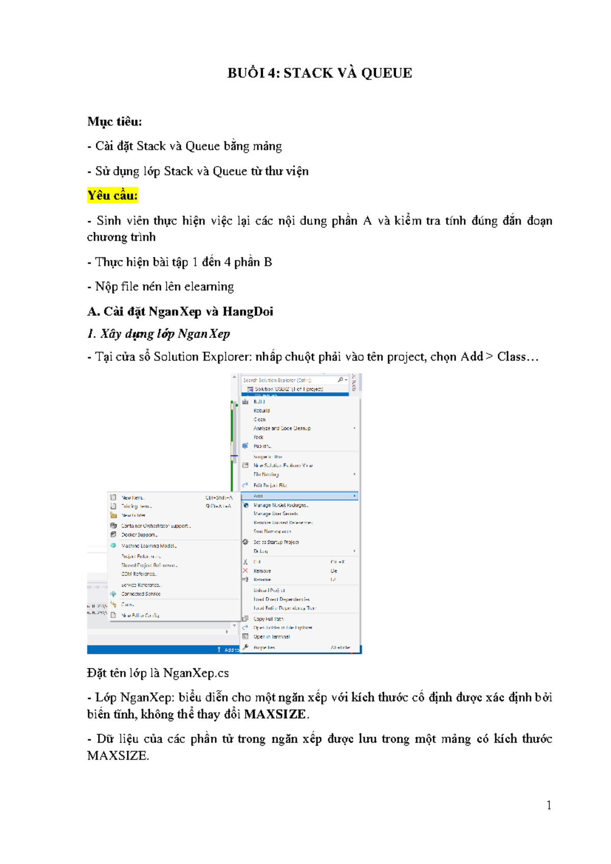 CTDL THB4: Cài Đặt và Kiểm Tra Stack & Queue Trong C# - Studocu