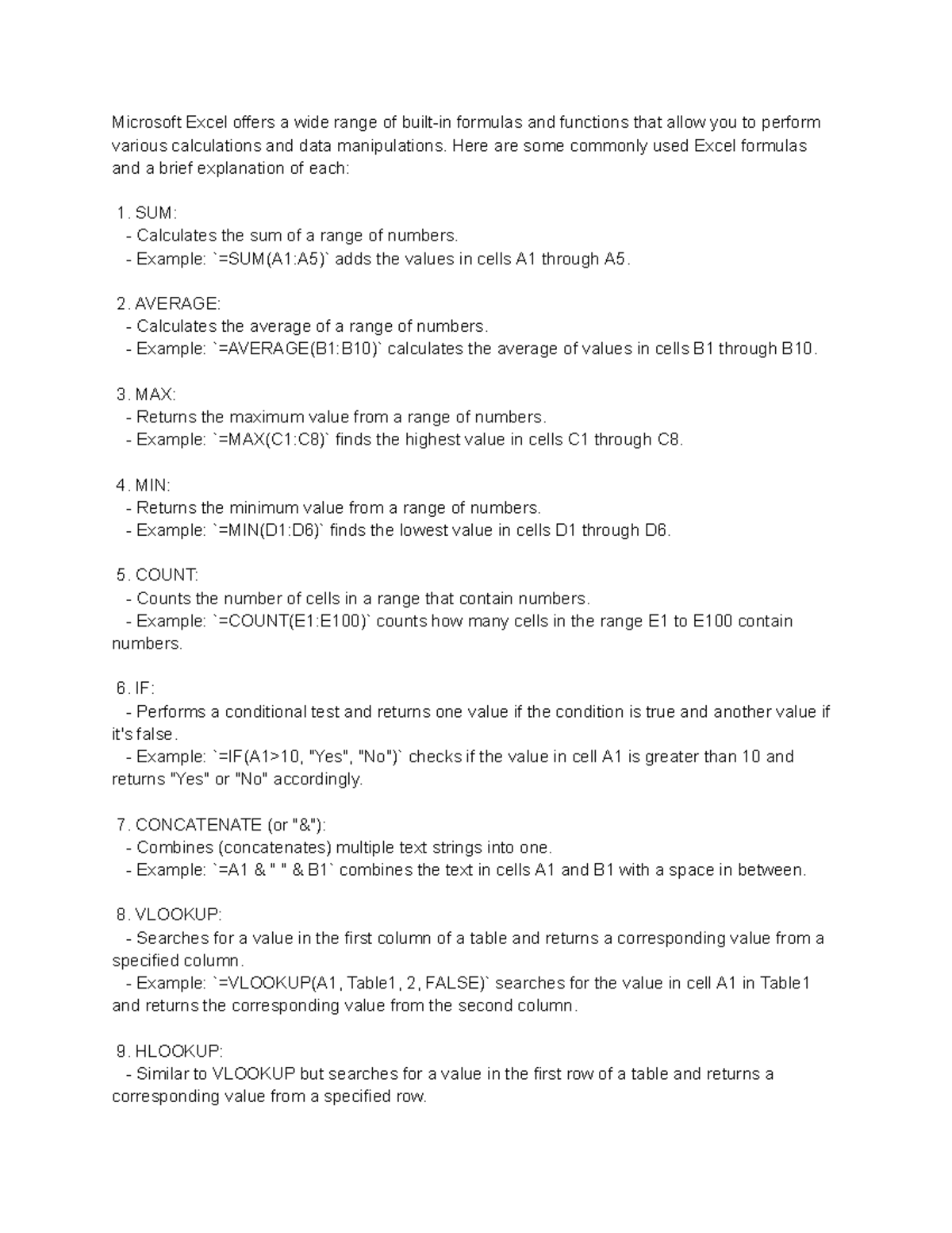 Excel Formulas and Functions Overview: Essential Tools for Analysis ...