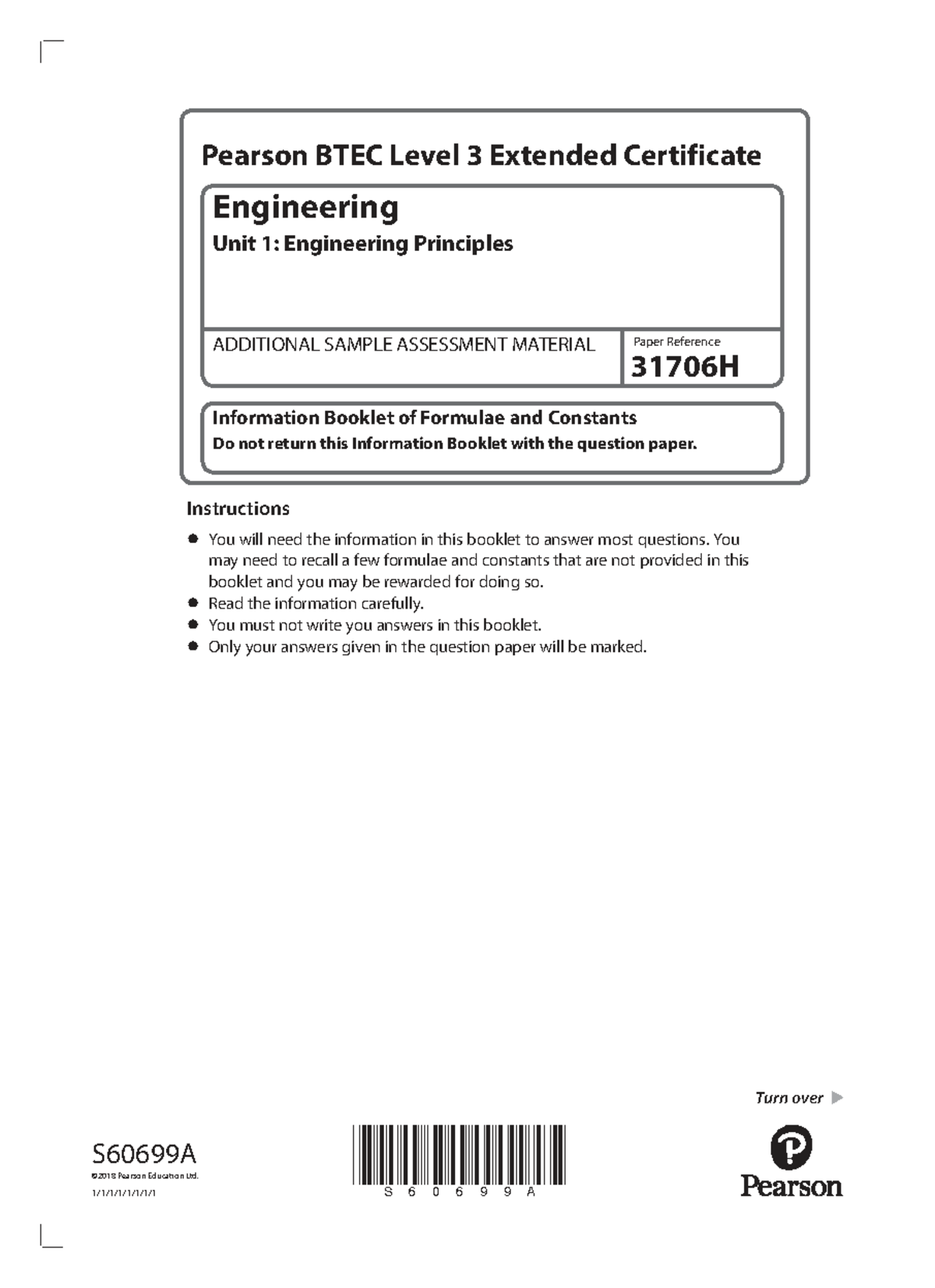 BTEC L3 Engineering Unit 1: Additional Sample Assessment Material - Studocu