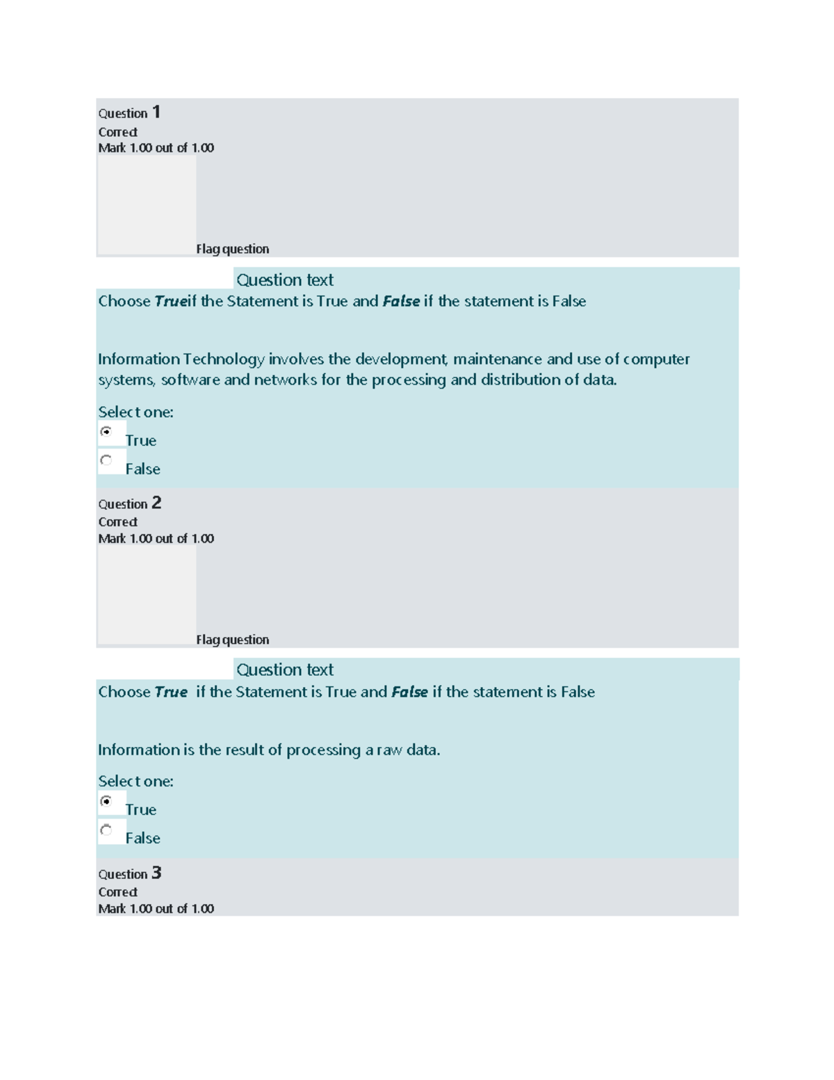 UGRD ITE6100 Introduction to Computing - Question 1 Correct Mark 1 out ...