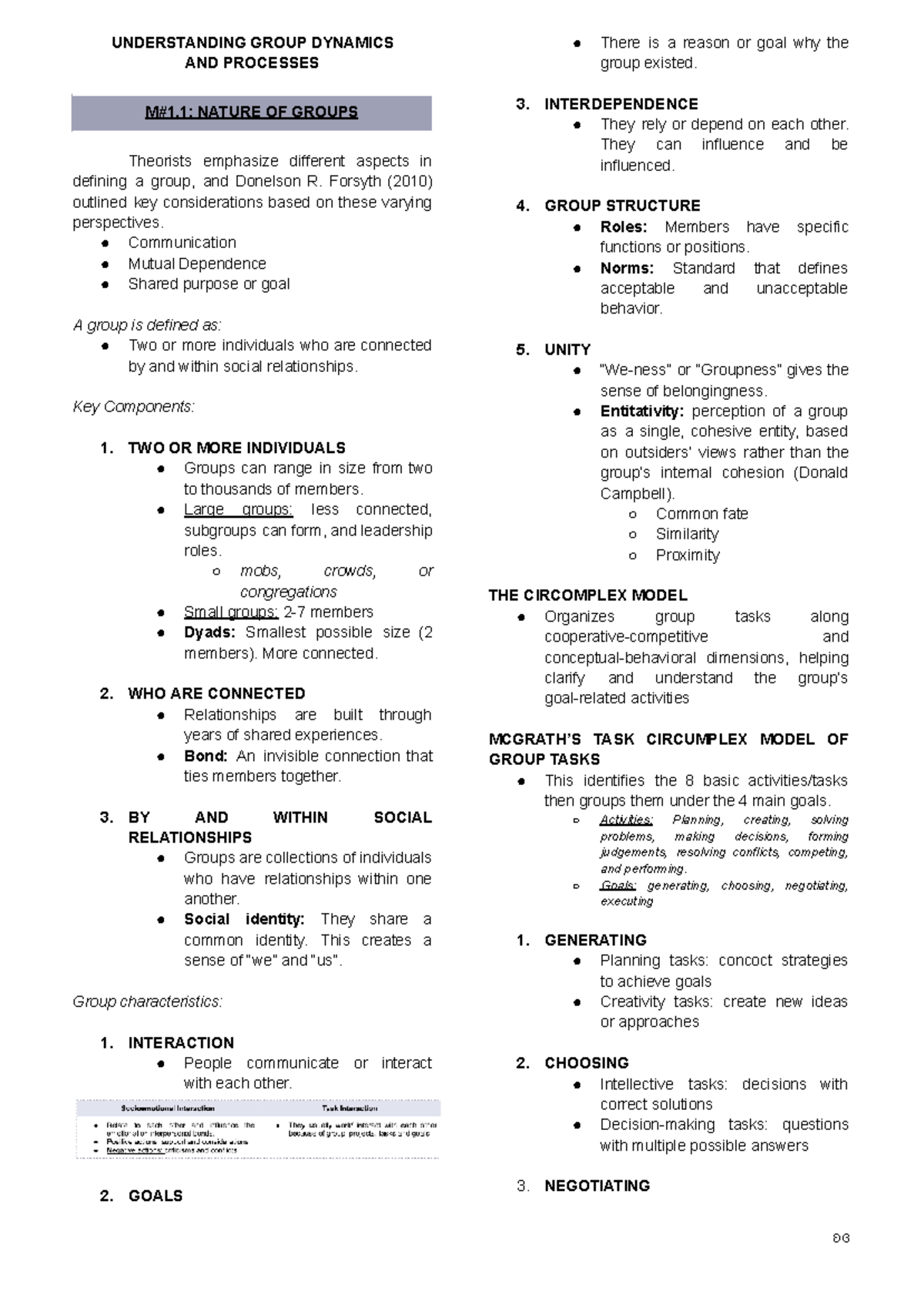 UGDP (Module #1-3) - Midterm Notes on Group Dynamics - Studocu