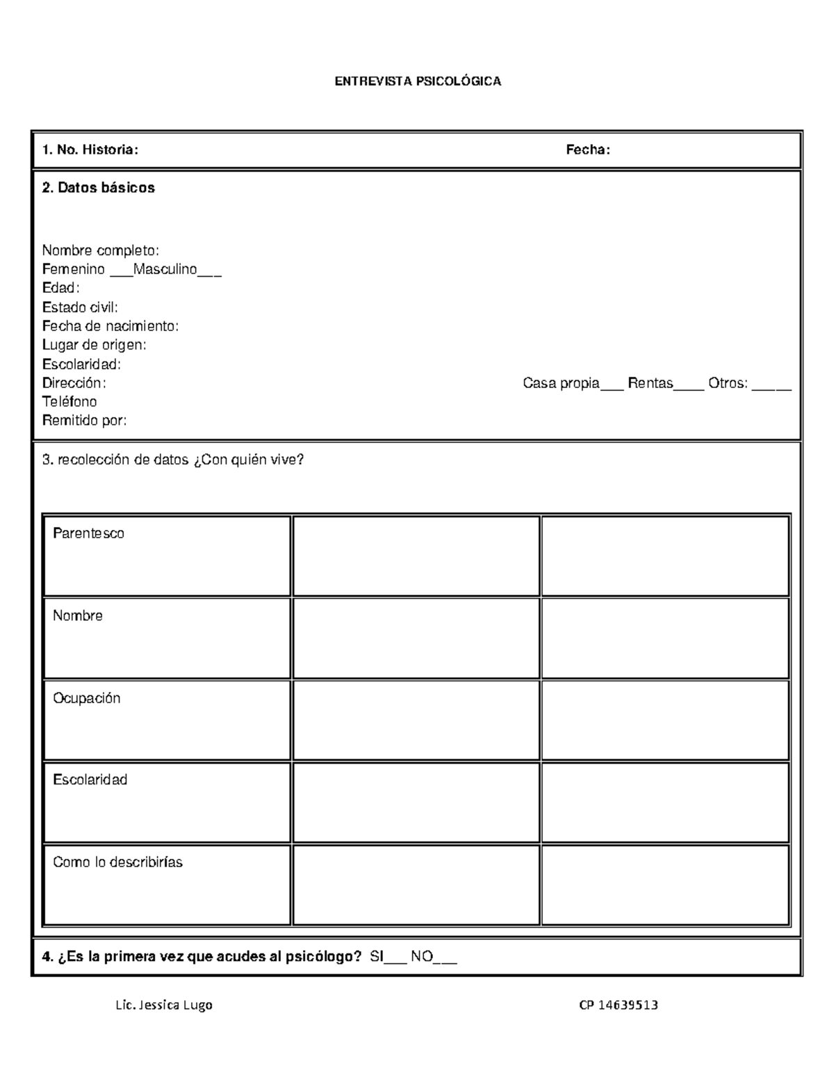 Formato De Entrevista Psicologica Para Terapia De Pareja www.studocu.com