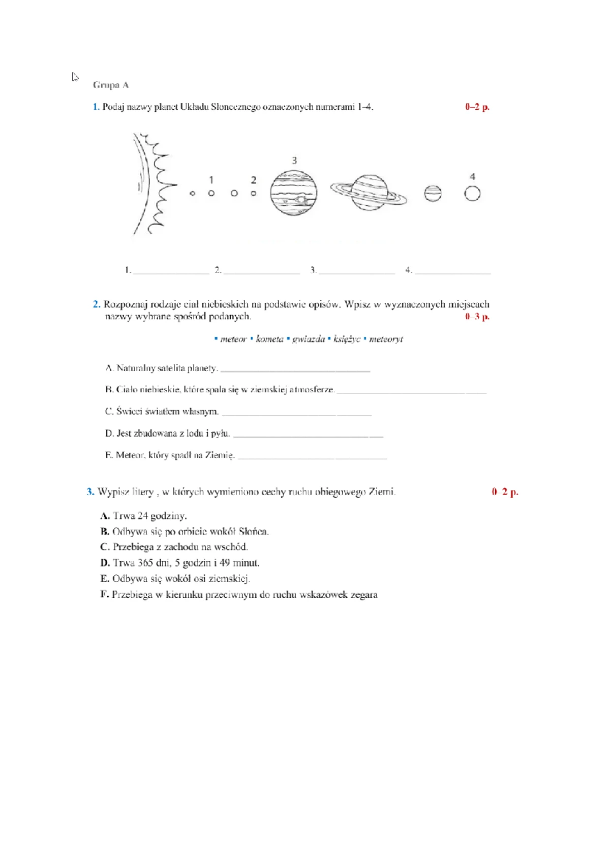 Geografia kl8 Sprawdzian 4: Australia, Oceania i Obszary Polarne, Grupa