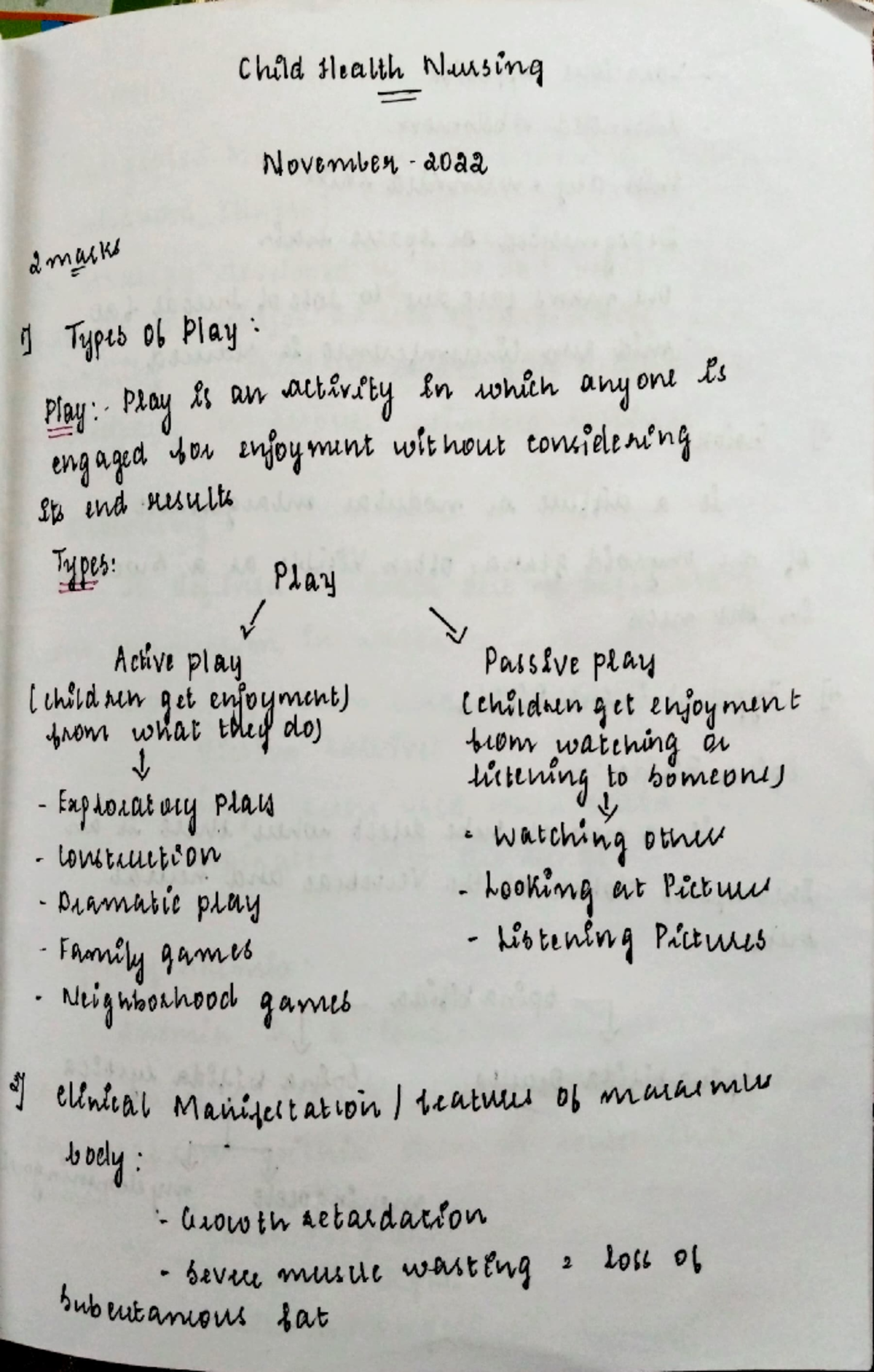 Pediatrics 2 Final Exam Notes: Key Concepts and Play Types - Studocu