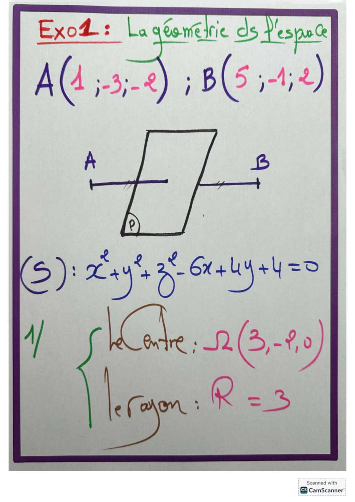 تصحيح التمرين الأول - Ex01: Lageametric Analysis and Solutions - Studocu
