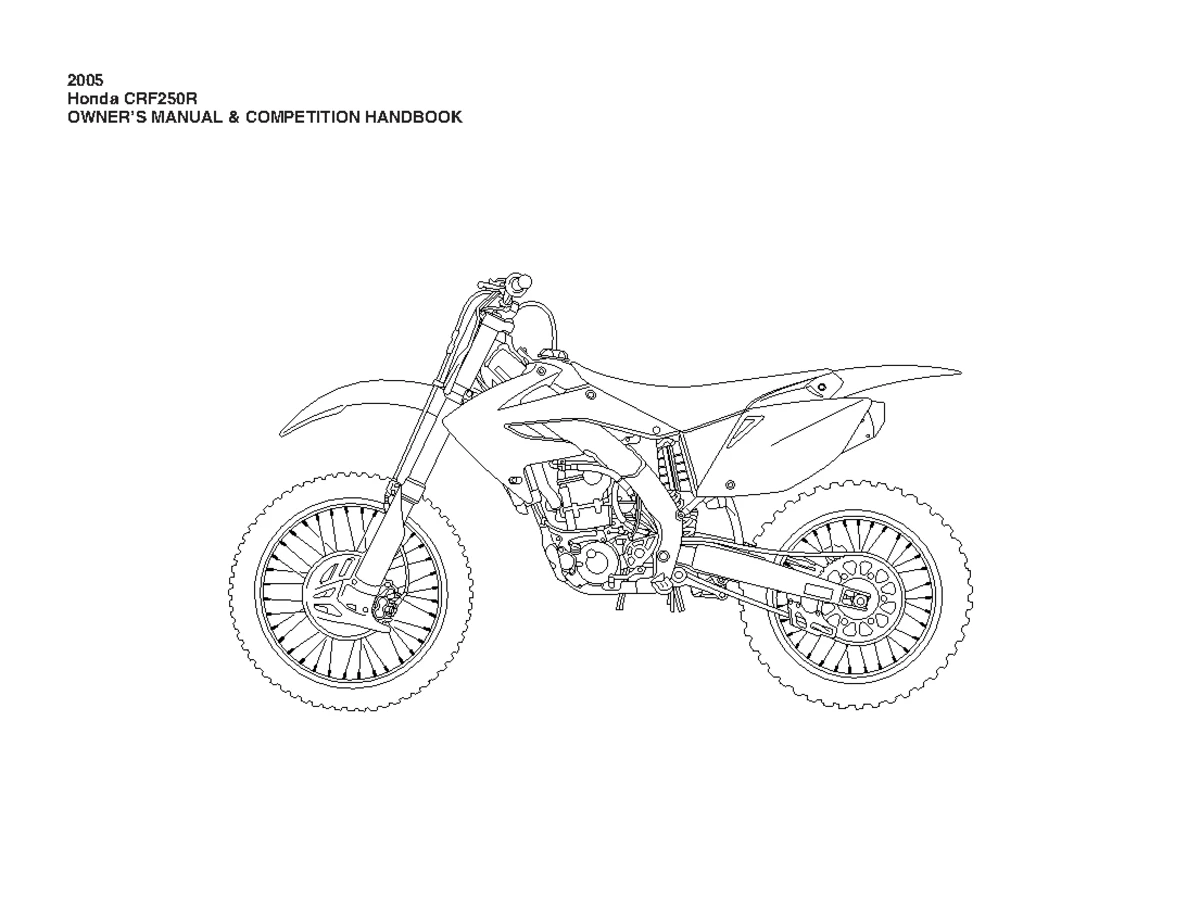Honda CRF250R Manual: Essential Operating & Maintenance Guide - Studocu