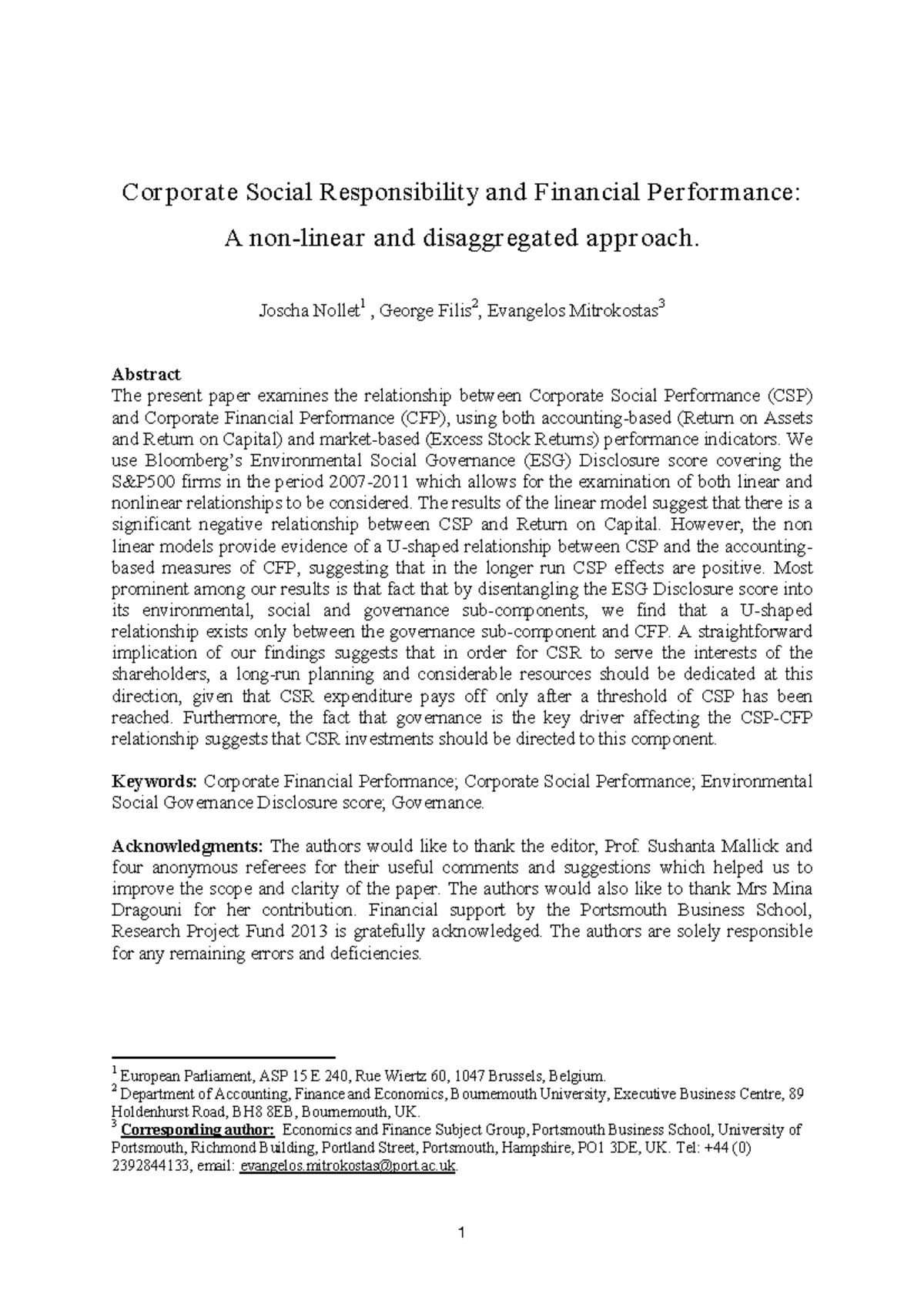 Econ Mod 2015: Corporate Social Responsibility & Financial Performance ...
