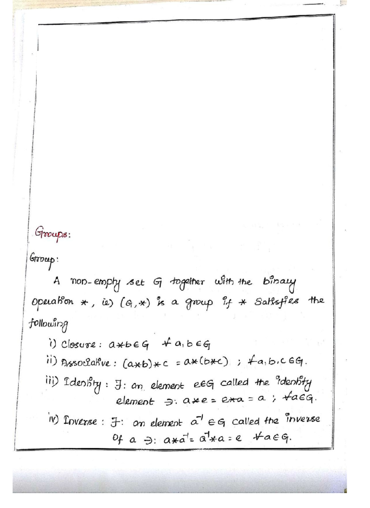 Groups-Examples - Nothing - Groups: Group: A set G together with the ...